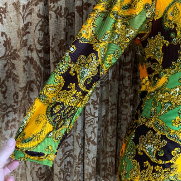 Vintage 60s 70s Vibrant Union Babydoll Dress Hippie Psychedelic Mod Flower Power - Picture 4 of 14